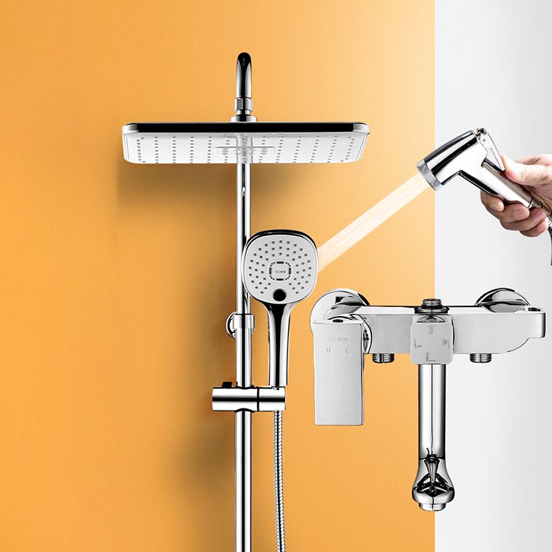 Wall Mounted Shower System Contemporary Adjustable Shower Head Combo