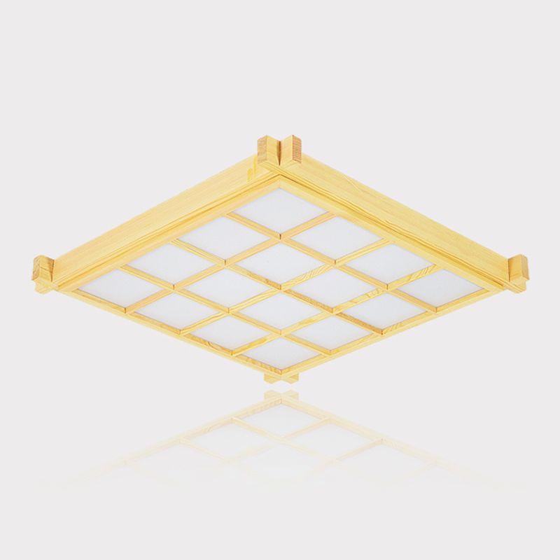 Nouveau Plafonnier encastré en bois moderne à 1 lumière LED pour salon