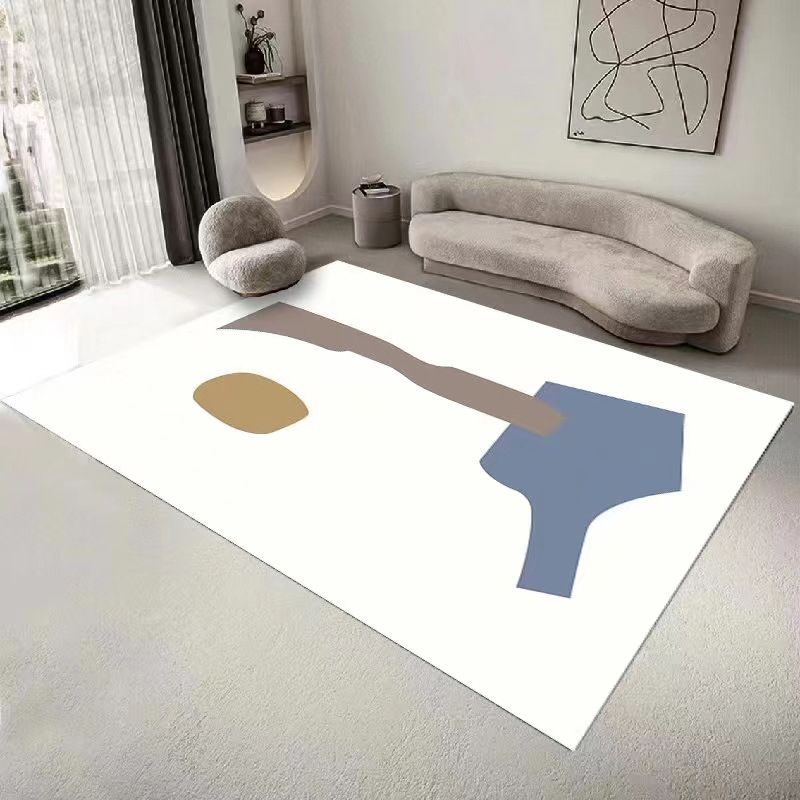 Light Brown Line Carpet Polyester Modern Carpet Washable Carpet for Home Decor