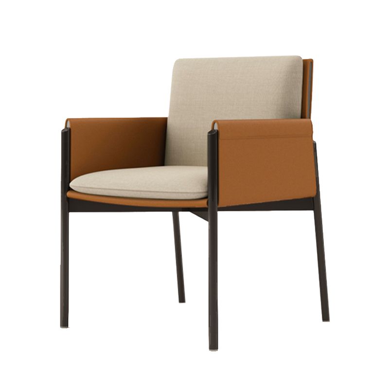 Modern Style Linen Dining Room Chair Arm Metal Side Chair for Home Use
