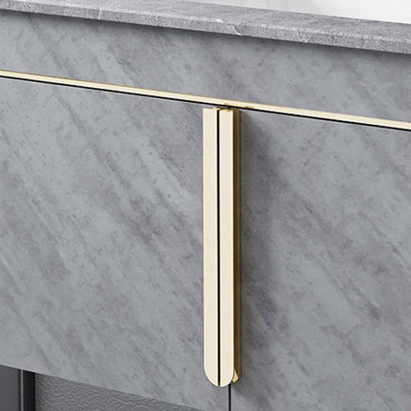 Glam Sink Vanity Wall-Mounted 2 Doors Rectangle Single Bathroom Sink Vanity with Mirror