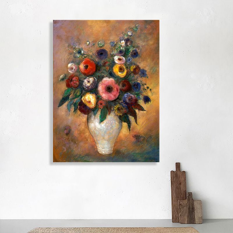 Canvas Textured Art French Country Style Bouquet and Vase Painting, Multiple Sizes