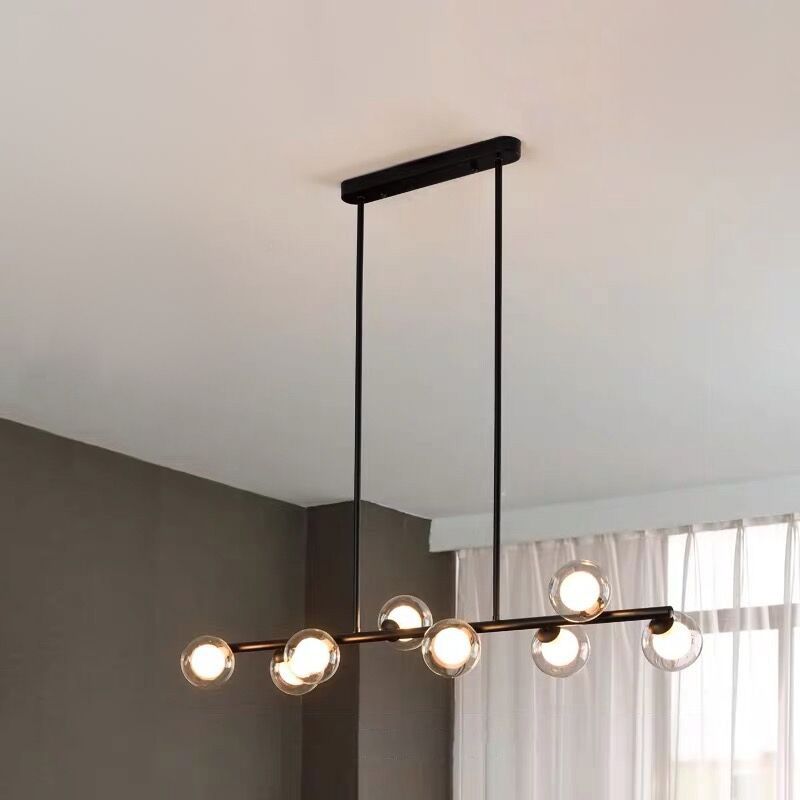 Modern Kitchen Island Lighting Round Hanging Island Lights with Clear Glass Shade