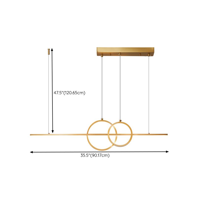Metal Linear Island Lighting Modern Multiple-Light Island Pendant Lights