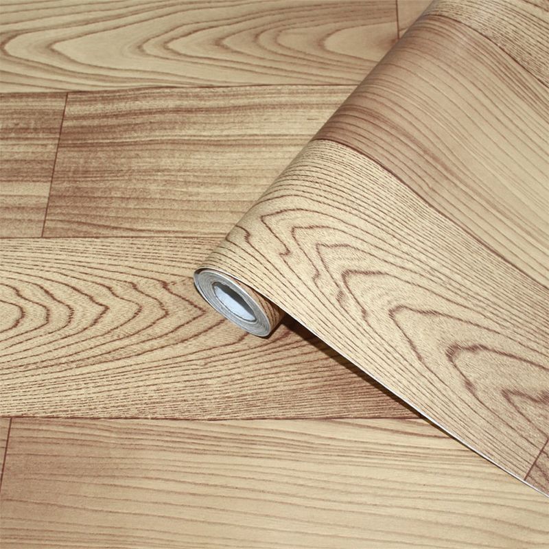 Farmhouse Interweaving Wood Wallpaper PVC Adhesive Brown Wall Art for Living Room