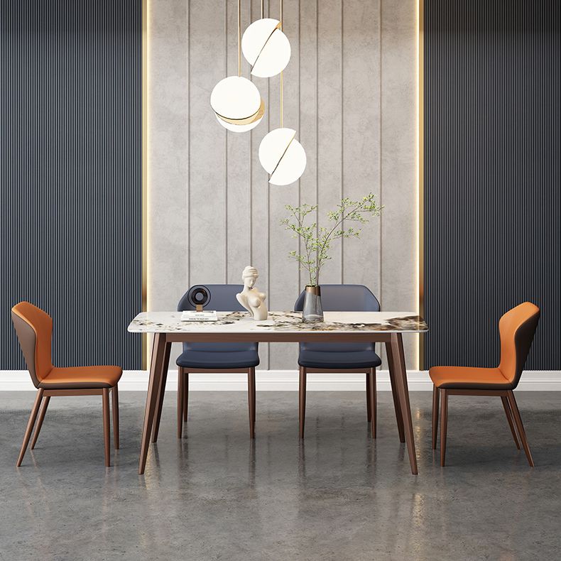 Mesa de comedor estándar de cocina moderna Mesa de comedor de piedra sinterizada con 4 patas