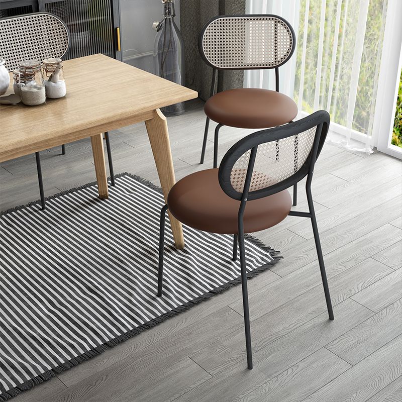 Contemporary Indoor-Outdoor Side Chair Upholstered Armless Dining Chairs