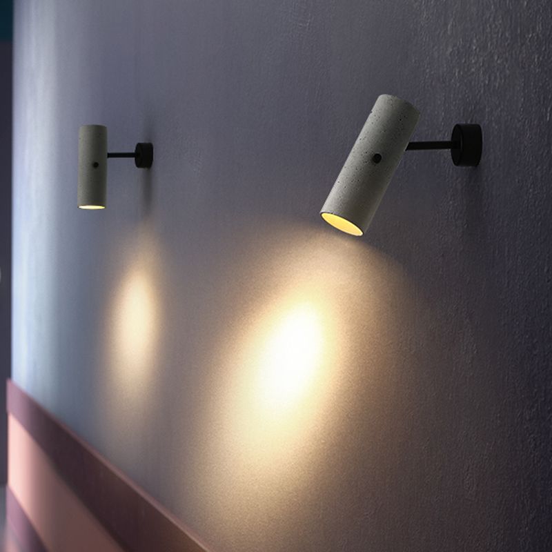 Tombre cilíndrico Facturación de iluminación de pared LED gris minimalista de la pared de cemento