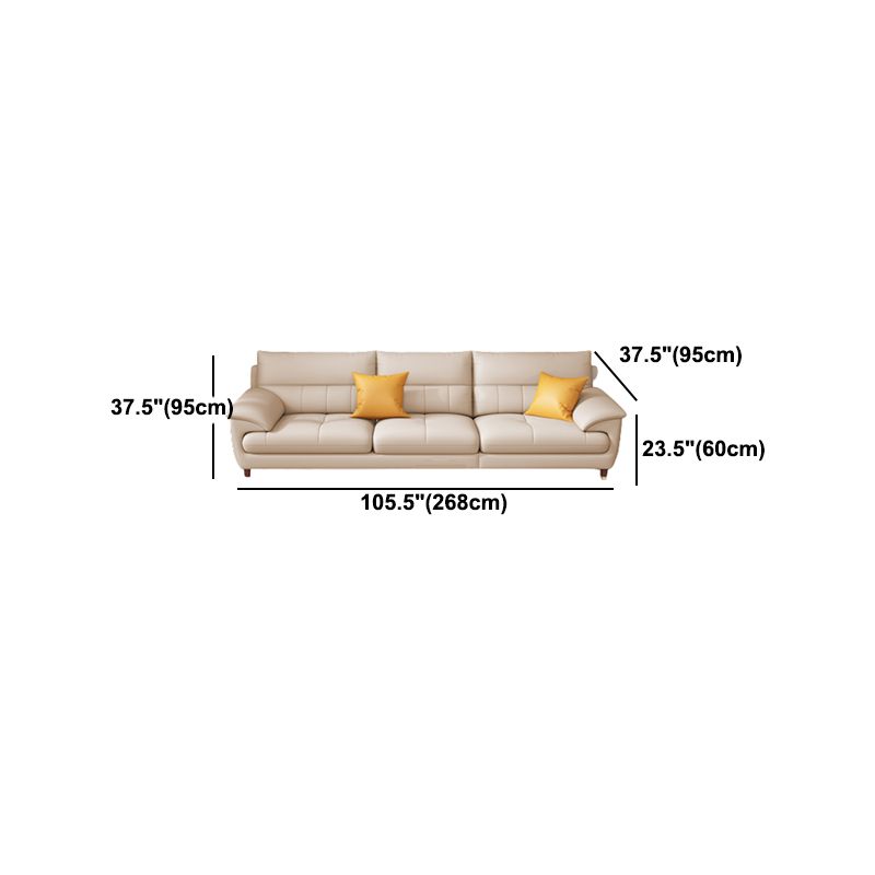 Contemporary Genuine Leather Stain-Resistant Sectional Couch with Storage