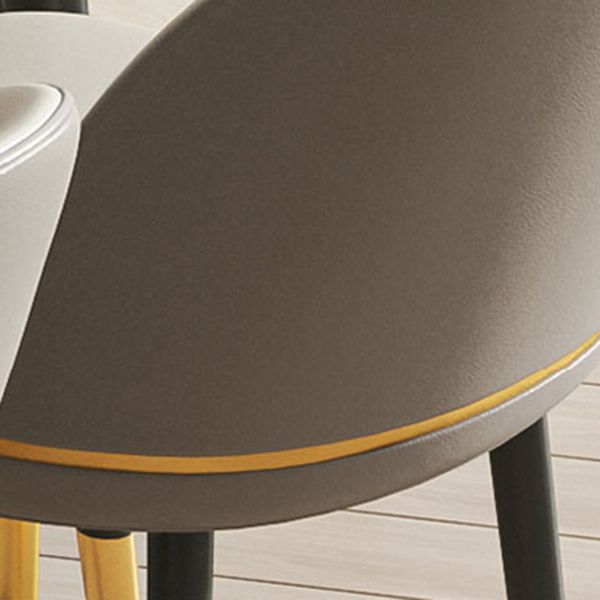 Glam Armless Dining Chairs Faux Leather Home Dining Side Chair