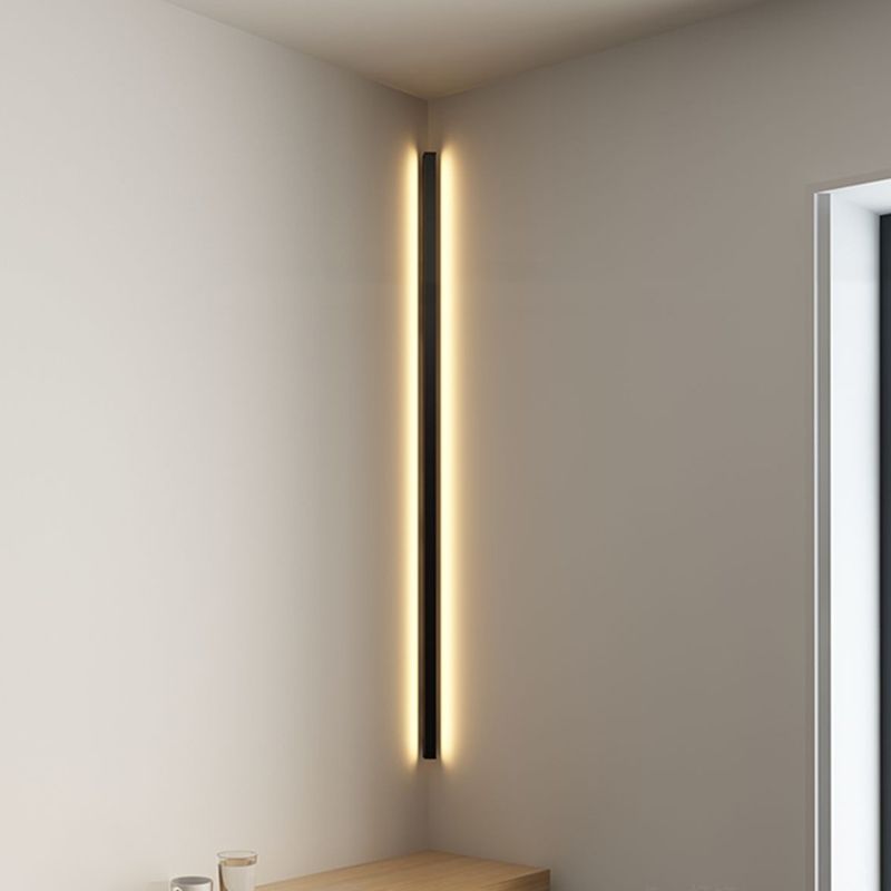 Zeitgenössische lineare Wandleuchten Beleuchtung Metall LED Schlafzimmer Wandleuchte in Schwarz