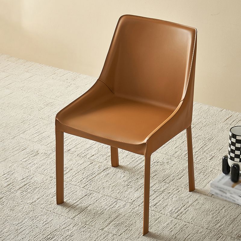 Contemporary Metal Dining Arm Chair Leather Dining Side Chairs for Restaurant Use