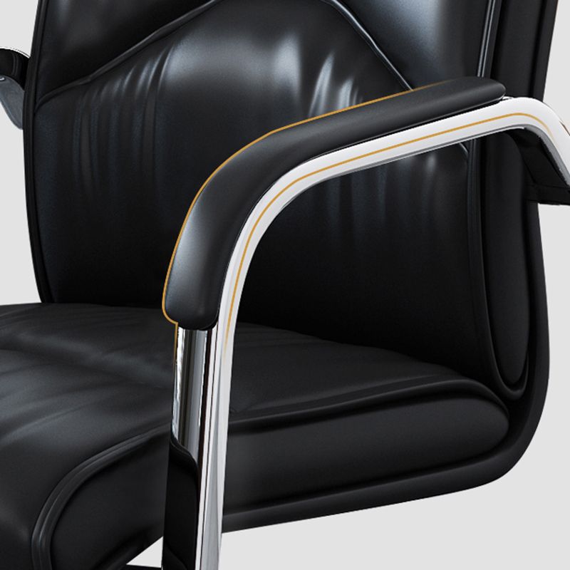 Contemporary Computer Chair Faux Leather Padded Arms Office Chair