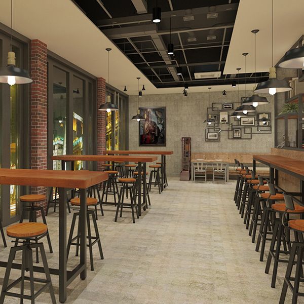 Adjustable Armless Height Stool Industrial Counter Stools with Black Base