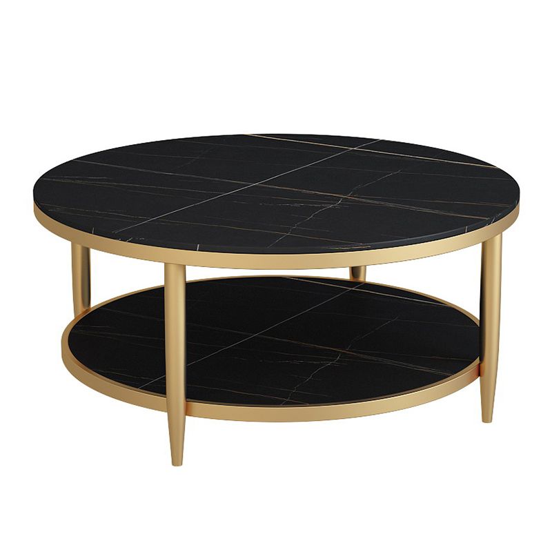 Glam Round 4 Legs Coffee Table Slate Top Coffee Cocktail Table