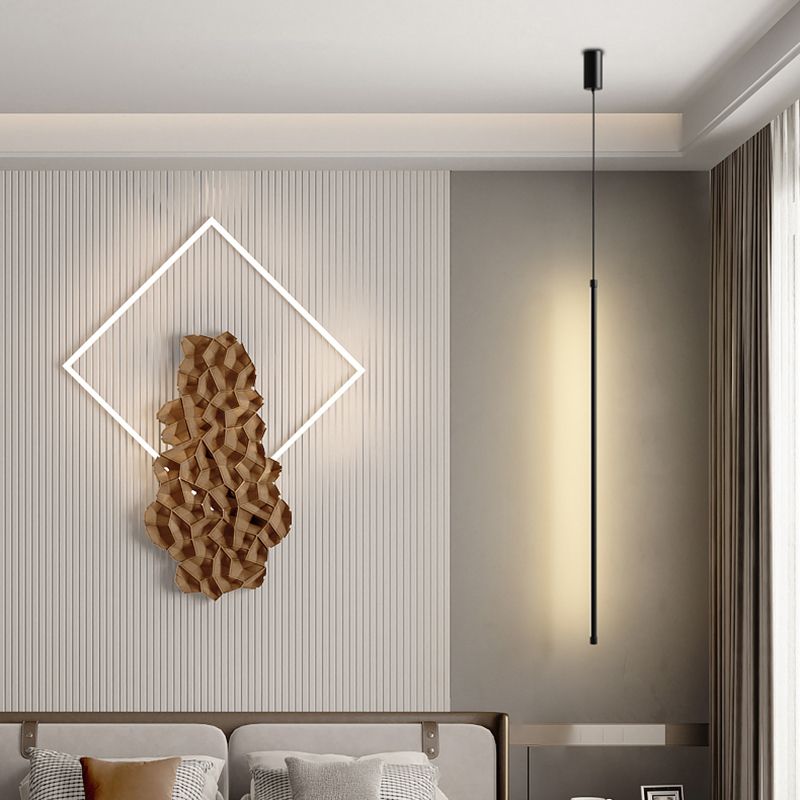 Minimalistische lineare Anhängerbeleuchtung, Acryl -LED hängen Licht in Schwarz