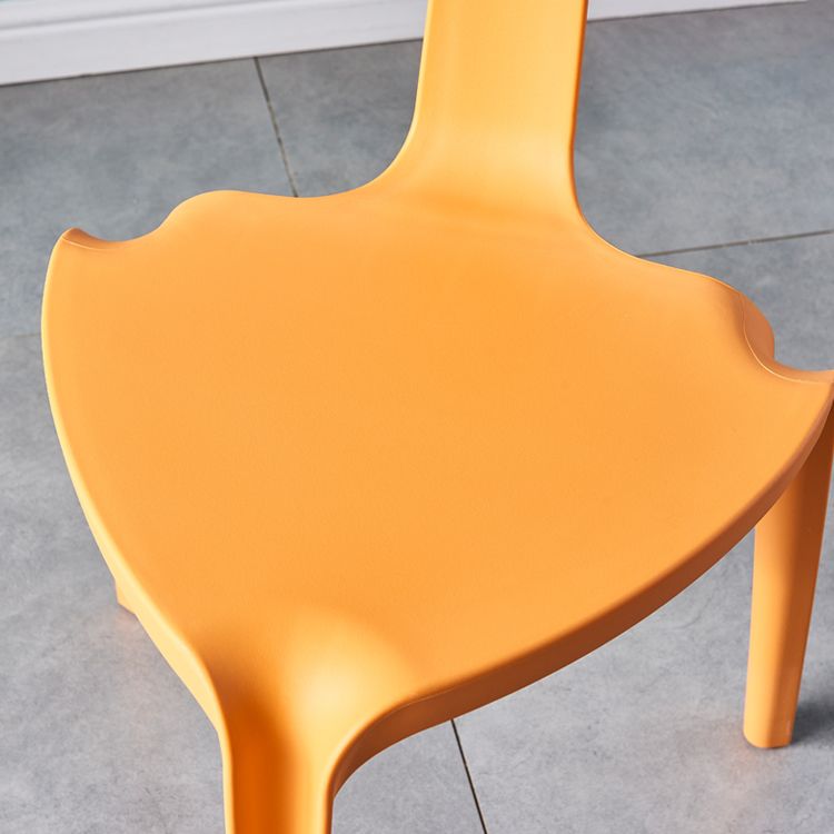 Contemporary Style Side Chair Plastic Slat Back Dining Room Chair for Indoor
