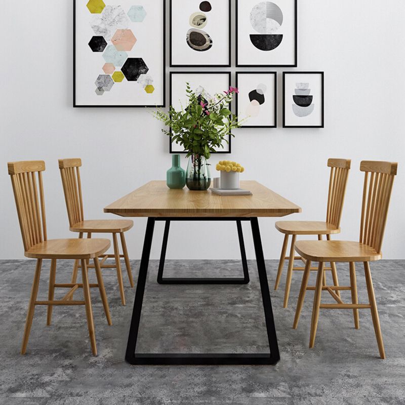 Modern Solid Wood Dining Table Set 1/2/3/5 Pieces Dining Set for Home Use