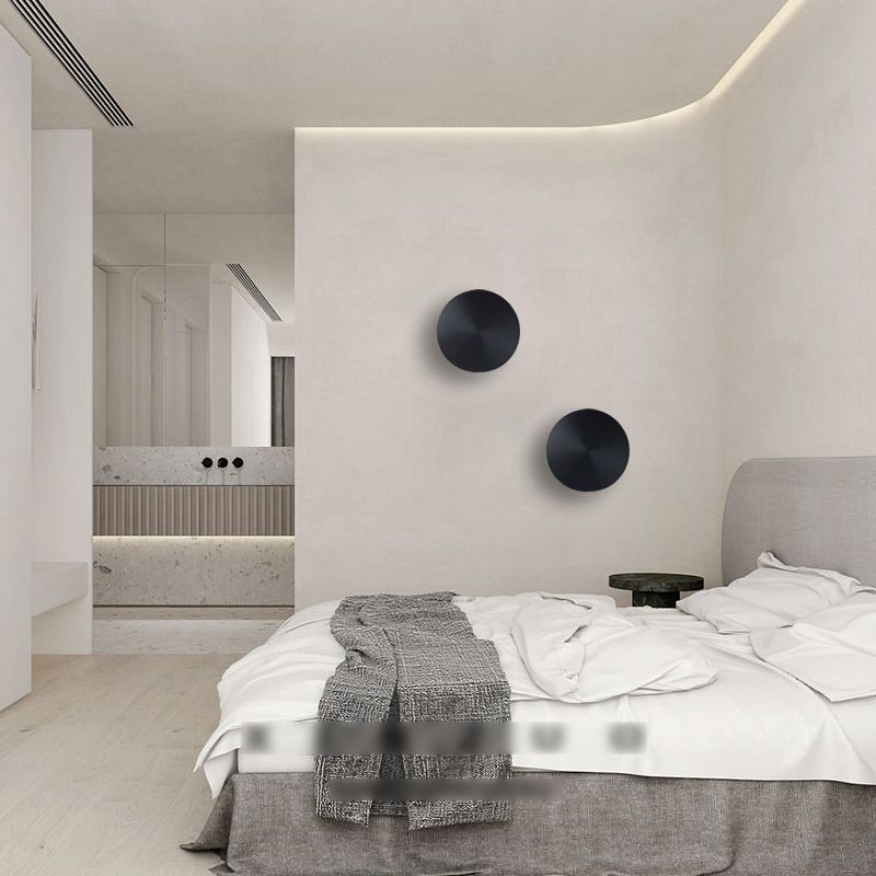 Round Shade Metal Wall Sconce Modern Style 1-Light Wall Mount Light for Living Room