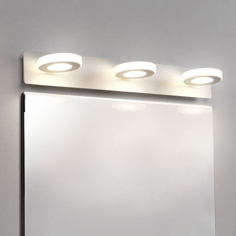 Metal Geometric Wall Mount Lighting Modern Multi Lights Mirror Wall Light Fixture in White