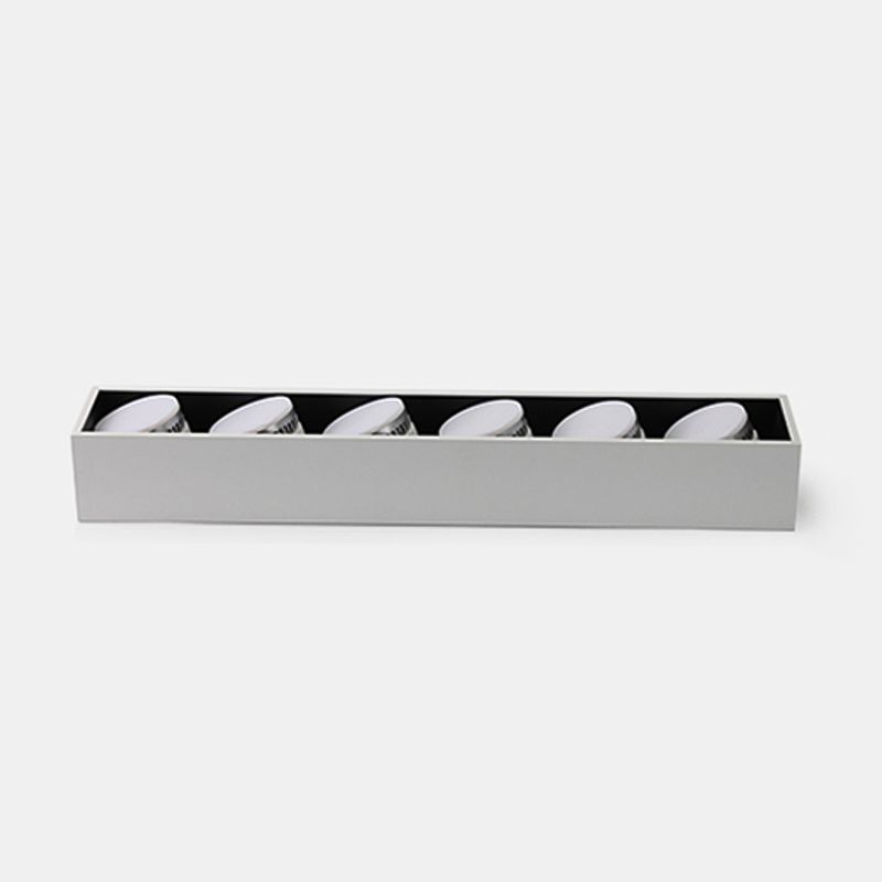Plafonnier LED de forme rectangulaire, Style Simple et moderne en aluminium, 6 lumières encastrées pour le salon