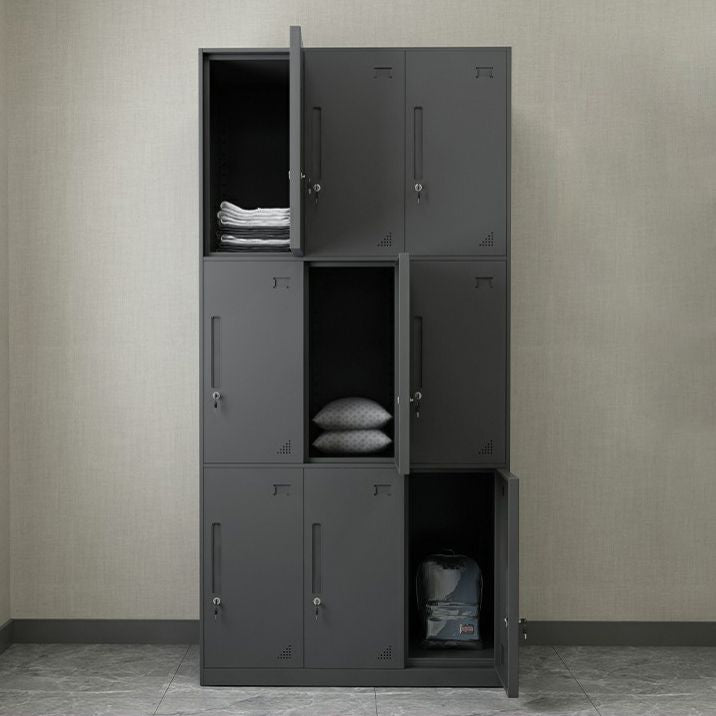 Steel Wardrobe Armoire with Lock Hinged Wardrobe Cabinet for Home