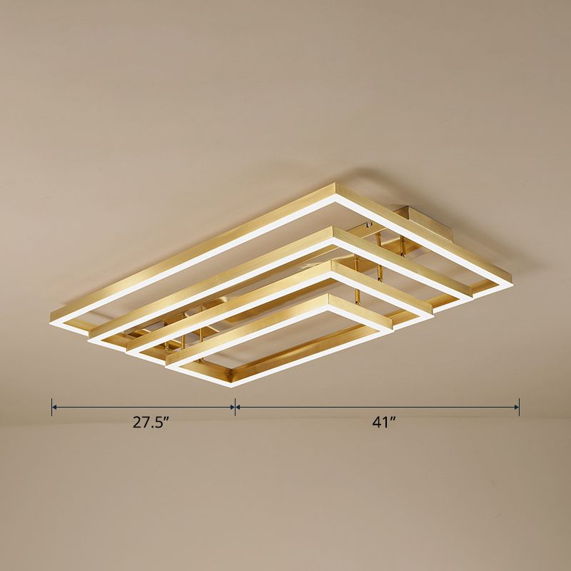 Plafonnier LED rectangulaire réglable, salon contemporain en aluminium, proche du plafonnier