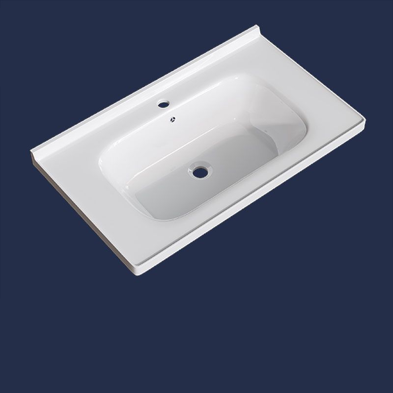 Modern Basin Sink Porcelain with Overflow Drop-in Bathroom Sink(Not Included Faucet)