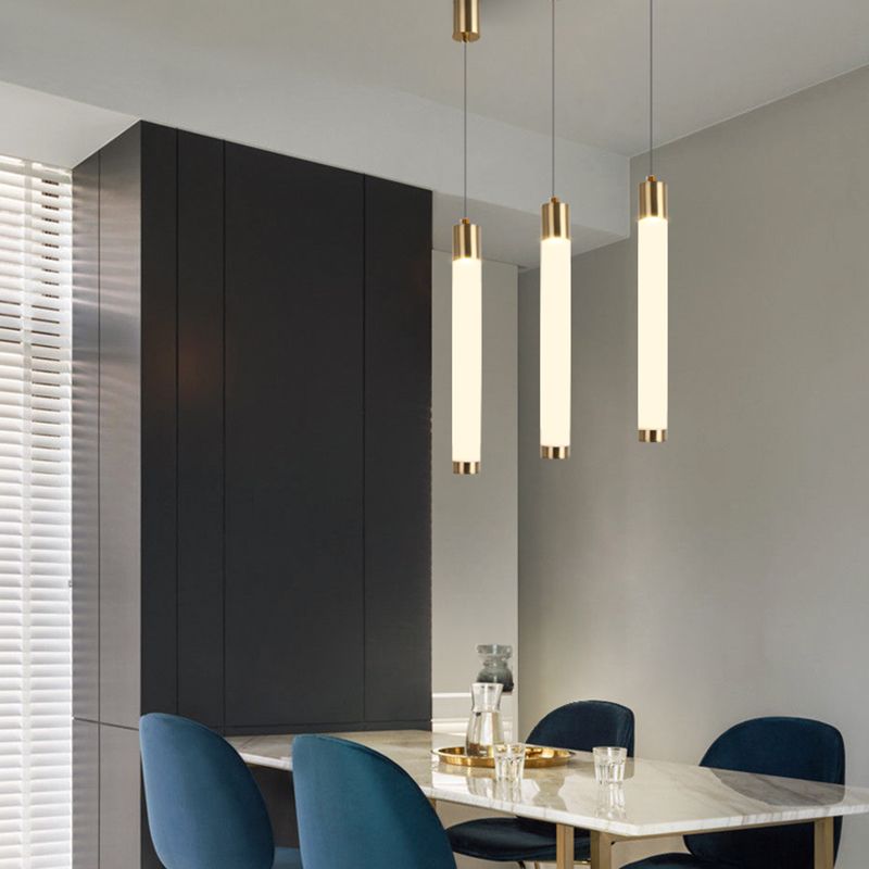 Lampada a sospensione di luce calda/bianca Simplicità Illuminazione a sospensione in oro bianco per camera da letto