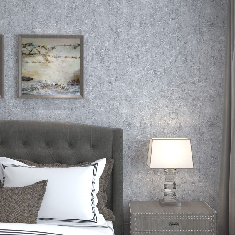 Grey Solid Wallpaper Roll Stain-Resistant Wall Art for Bedroom Decoration, 57.1-sq ft