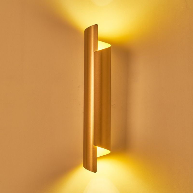 Post Modern 1 - Light Wall Mount Fixture Iron Tube Wall Lighting in Gold Finish