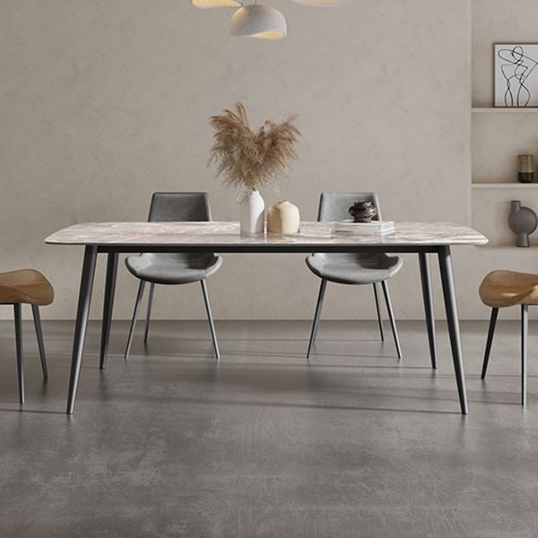 Mesa de comedor estándar de forma rectángulo industrial Mesa de comedor gris sinterizada para cocina