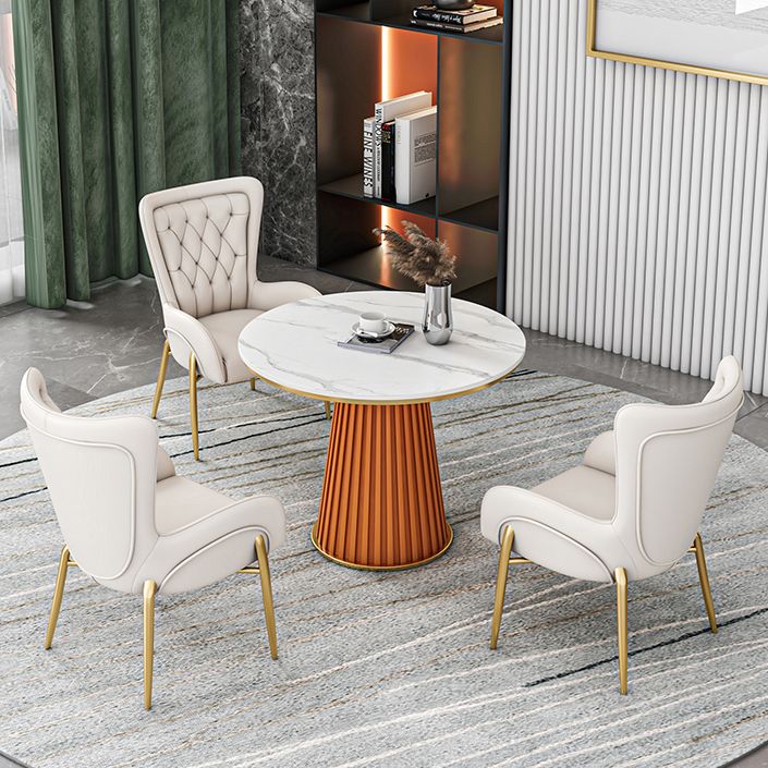 Metall traditionelle Luxus runde Innentisch Sintered Stone Tisch für Küche und Esszimmer