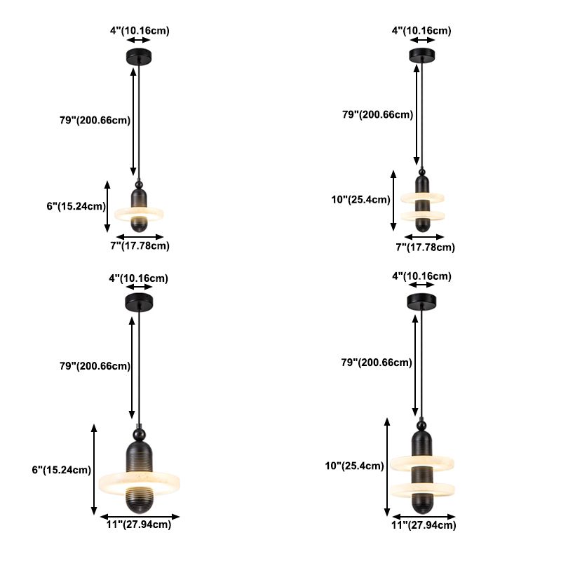 Contemporary Marble Hanging Light Minimalist Pendent Lighting Fixture for Sitting Room
