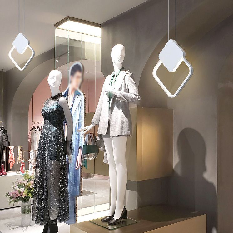 Contemporary One-Light White Metal Pendant Lighting for Dinning Room Cafe