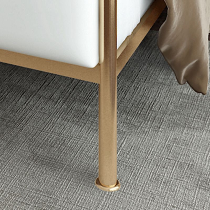 Glam Panel Bed Metal and Upholstered Bed Frame with Upholstered Headboard