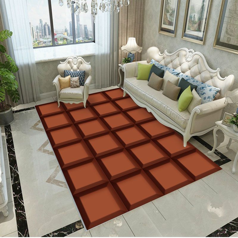 Purple Modern Rug Polyester Graphic Rug Non-Slip Backing Rug for Home Decor