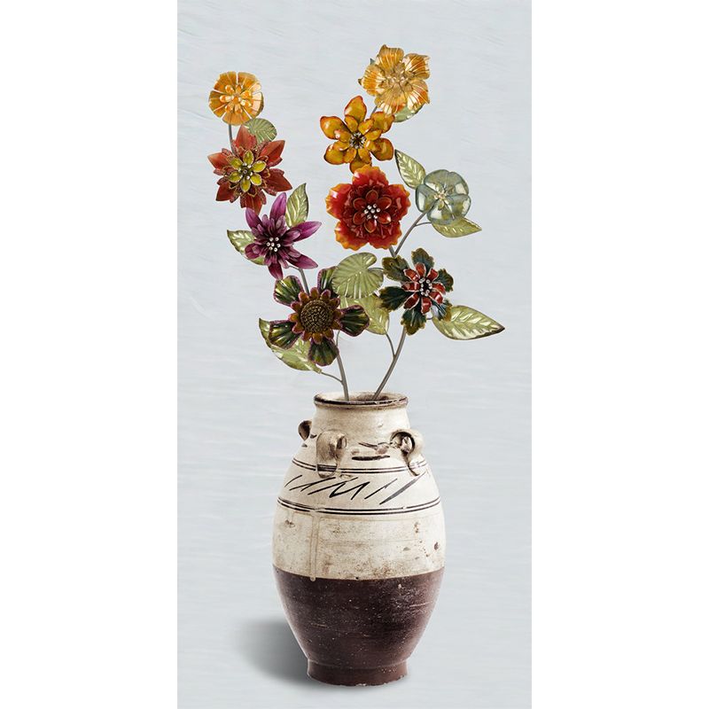 Stain Resistant Flower Arrangement Mural Non-Woven Modern Wall Decor for Girls Room