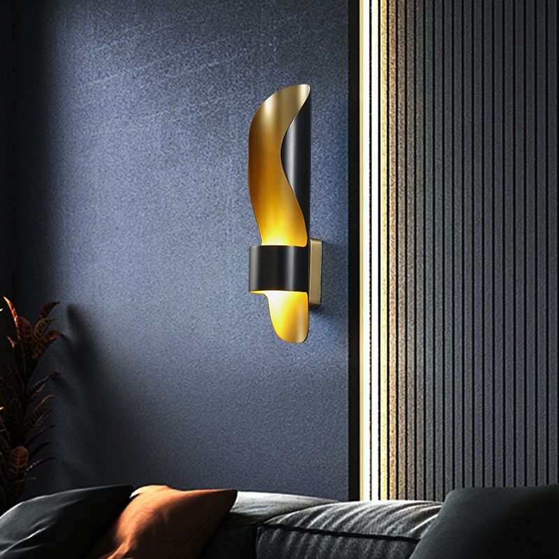 Black Brass Wall Light Industrial 12.5" High Wall Sconce for Living Room