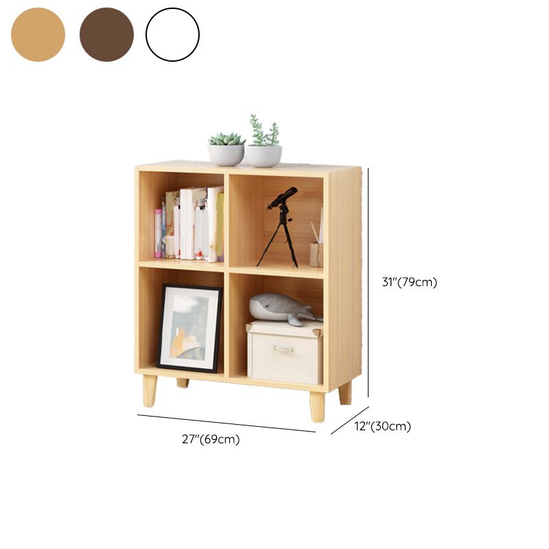 Natural Wooden Bookcase Standard Contemporary Bookshelf with Shelves