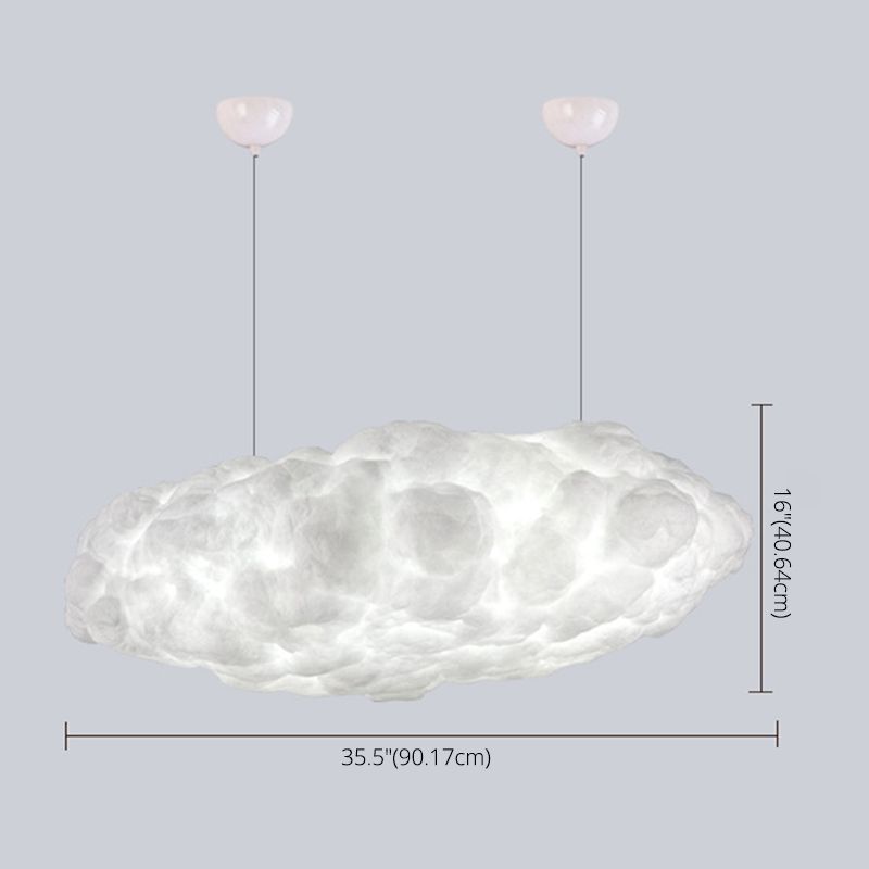 Creative Cloud Shape Hanging Light Modern Style Cotton Decorative Lighting Pendant for Bedroom