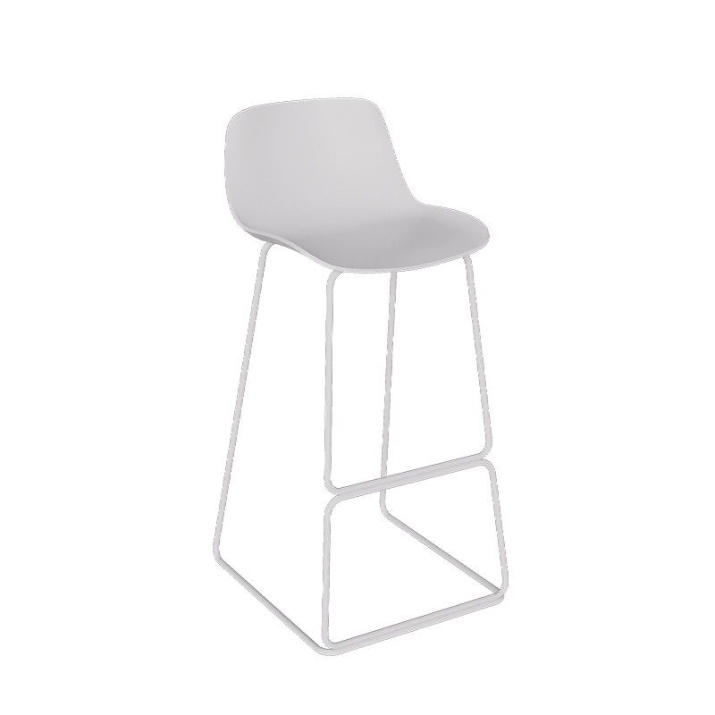 Contemporary Metal Dining Stools Low Back Bar Stools with Footrest
