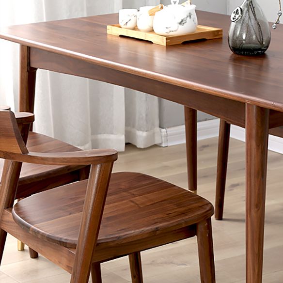 Traditional Style Solid Wood Dining Set with Rectangle Shape Table and 4 Legs Base for Home Use