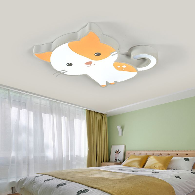 Metal Unique Shade Flush Ceiling Light Kid Style 1 Light Flush Mount Halterung