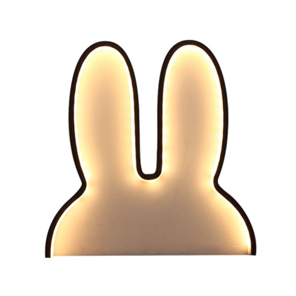 Rabbit Shaped Wall Night Light Cartoon USB Charging LED Wall Sconce