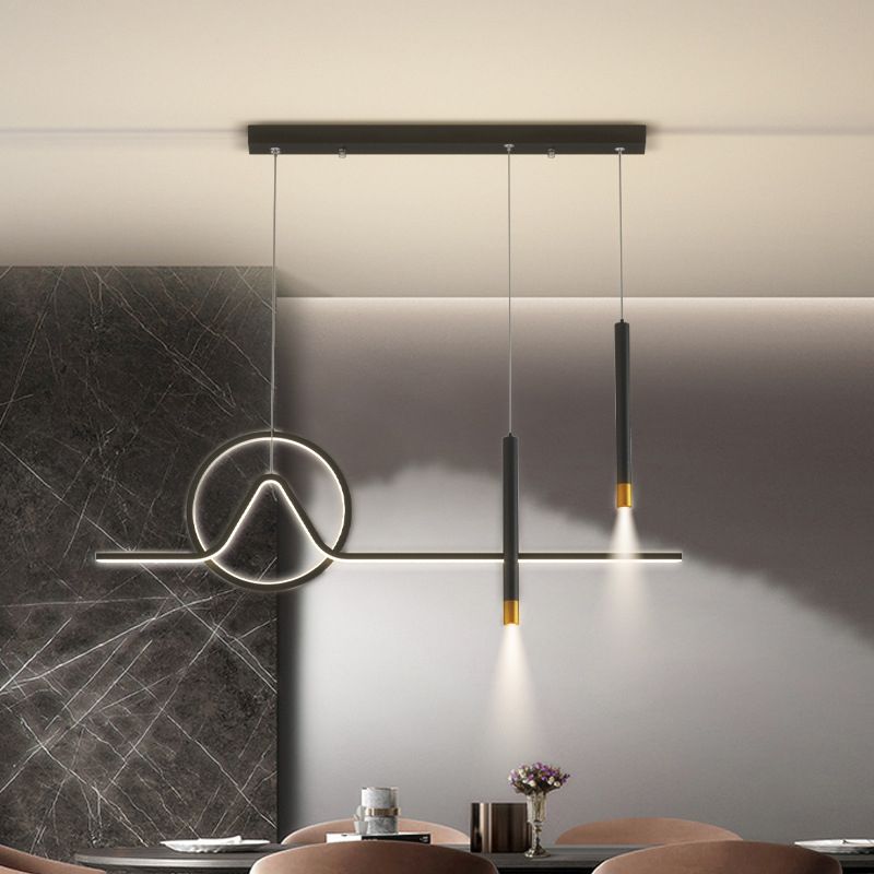 Multiple-Light Geometric Island Pendant Lights Modern Metal Island Pendant Lighting