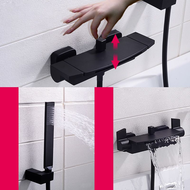 Modern Bathroom Faucet Two Handle Copper Wall Mounted Bath Faucet Trim