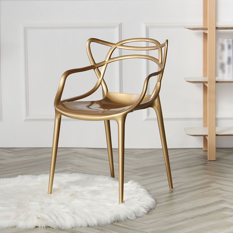 Scandinavian Style Open Back Side Chair for Home Plastic Side Chair