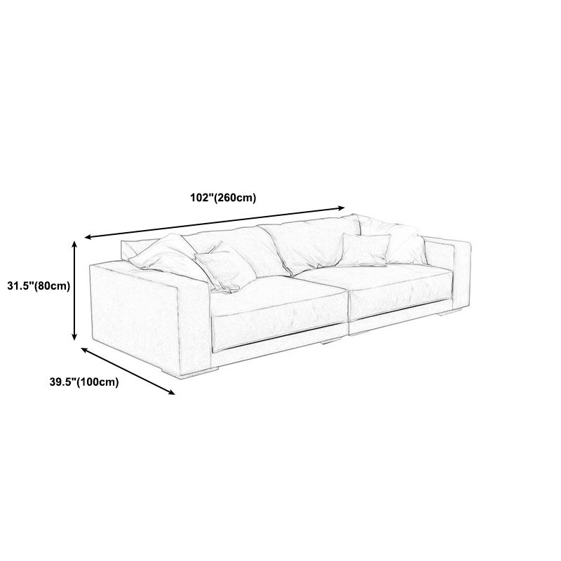 Modern Faux Leather Custom Sofa 39.3"W Loose Back Sofa with Square Arm