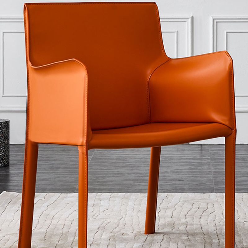 Faux Leather Dining Chairs Upholstered Modern Dining Arm Chair